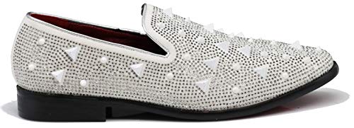Image of SPK24 Men Vintage Spikes Sparkle Formal Tuxedo Stage Fashion Slip On Loafer Dress Shoes