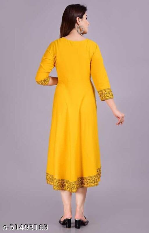 Image of Rayon Fabric Kurti for Women and Girls, Anarkali | Fashion Long Kurti with Jacket Gown Dresses
