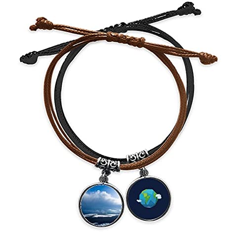 Pulsera de cielo azul y nubes un detalle especial de cuero de tierra para regalar