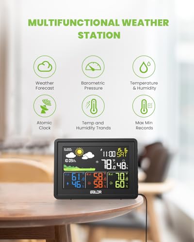 Baldr 359BL1-WT-YUB4 Wireless Color Display Weather Station With Moon Phase, Barometric Pressure thumb #3