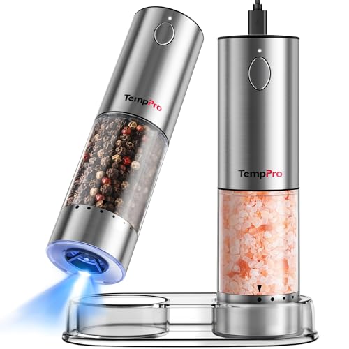 TempPro Electric Salt and Pepper Grinder Set