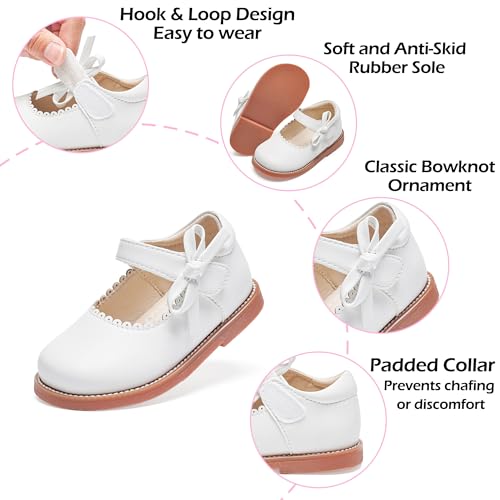 Image of PHIRAMIN Toddler Girl Mary Jane Student Oxford Shoes-Little Girl School Uniform Shoes for Wedding Party