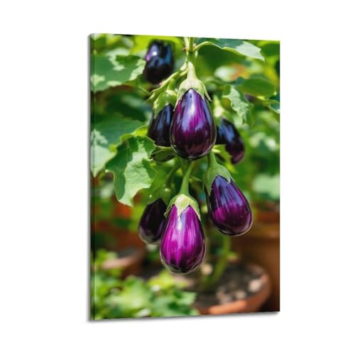 Poster fruits violets ZHOUKEG 50x75 cm suspendu sur branche pour déco murale