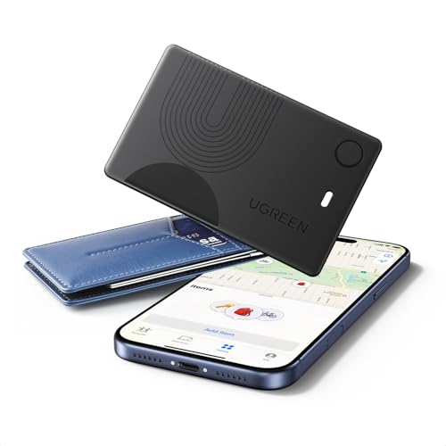 Image of UGREEN FineTrack Slim Wallet Tracker Card (iOS Only), Bluetooth Air Tracker Tags Compatible with Apple Find My, Smart Tags for Wallet,Luggage, 7 Years Staying Power [Apple MFi Certified]