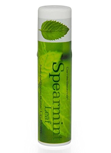 Camille Beckman All Natural Cocoa Butter Lip Balm, Spearmint Leaf.25 oz (3 Pack)