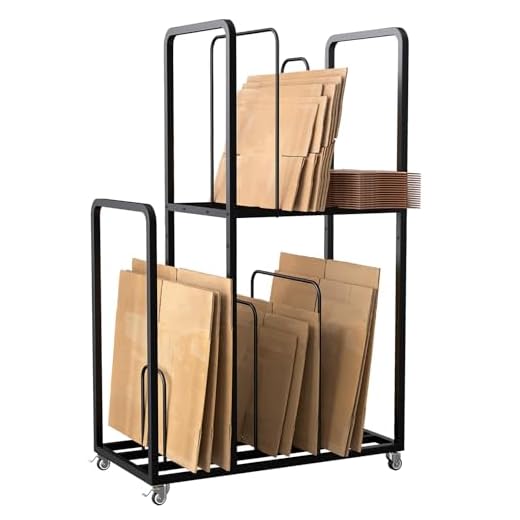 2-Tier Metal Carton Storage Stand with Wheels
