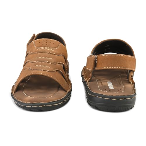 Image of Centrino Sandal for Men | Grip Insole for Stability | slippers /sliders for men |mens sandals casual | sandals for men|Modern Look with Straps | Comfortable Footwear (9265)