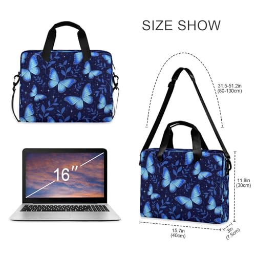 Bolso para laptop Senya con mariposas voladoras azul miniatura 5