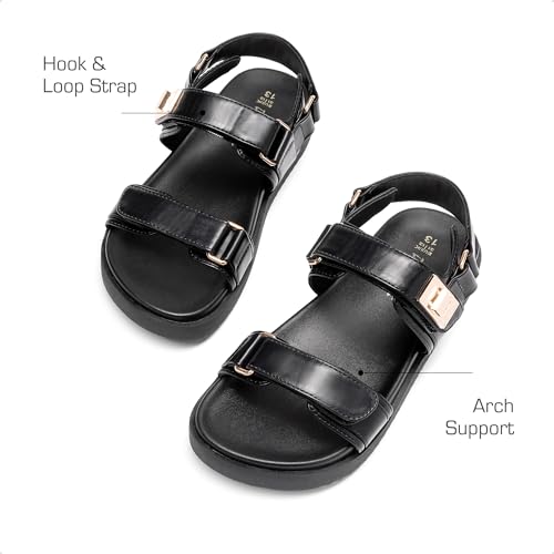 Image of DREAM PAIRS Girls Sandals Casual Open Toe Two Adjustable Strapped Sandals with Hook and Loop for Little Kid /Big Kid