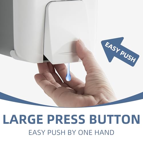 Image of Soap Dispenser Wall Mount 28oz Commercial Hand Soap Dispenser for Bathroom Liquid Gel Hand Sanitizer Dispenser No Drilling White