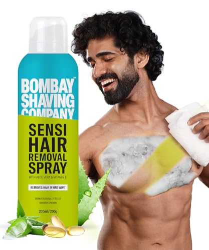 Bombay Shaving Company Sensi Hair Removal Spray - 200g | Painless & Irritation Free Spray (200 ml) | For Chest Arms Underarms & Legs | Pleasant Smell | Hair Removal Cream Spray