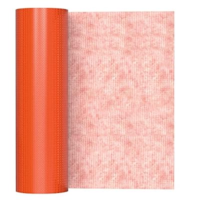 Houseables Uncoupling Membrane, Flooring Underlayment, 98' x 3.3', Orange, 1/8", Polyurethane, Laminate Wood, Tile, Vinyl, Waterproofing, Vapor Barrier, Crack Isolation, Anti-Fracture, Soundproofing