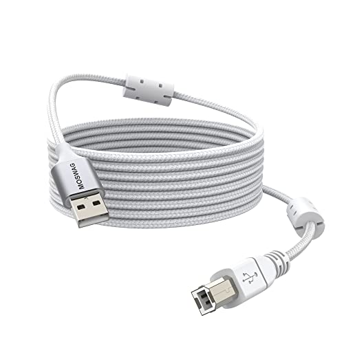 Cable de impresora MOSWAG Cable de escáner Cable de impresora USB 5M Cable de escáner USB tipo A a tipo B Alta velocidad Compatible con HP, Canon, Epson, Dell, Lexmark, Brother, Xerox, Samsung y otros