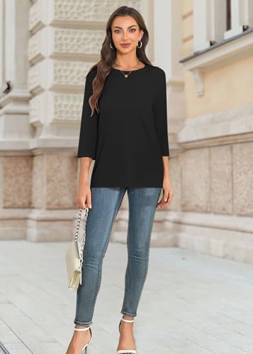 Bliwov 3 Pack 3/4 Sleeve Tops for Women Fall Outfit Spring Trendy Casual Tshirts Summer Beach Vacation Fashion Clothes4