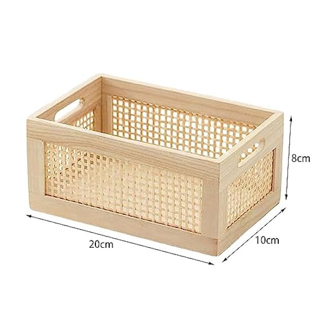 Stylish Wooden Storage Basket for Home Organization, Super Small