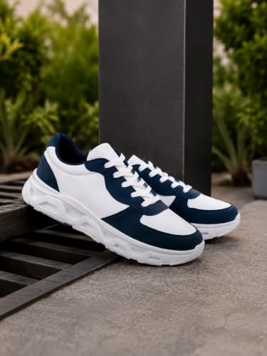 Image of Centrino Sneakers for Men | Lightweight Casual Shoes for Men Stylish | Breathable Mesh Walking Shoes | Cushioned Insole Comfortable Shoe for Man | Durable Sole Footwear|Trendy Lace-Up Shoes for College, Parties & Daily Use (9625)