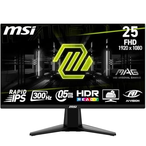MSI mag 255XF Monitor FHD Gaming de 24,5", Panel IPS rápido de 1920 x 1080, 300 Hz / 0,5 ms (GtG, mín.) sRGB del 120%, Diseño sin Marcos, Preparado para HDR, DisplayPort 1.4a, HDMI, Negro | Ya disponible en tu tienda friki favorita! En mundofriki.es! MSI mag 255XF Monitor FHD Gaming de 24,5", Panel IPS rápido de 1920 x 1080, 300 Hz / 0,5 ms (GtG, mín.) sRGB del 120%, Diseño sin Marcos, Preparado para HDR, DisplayPort 1.4a, HDMI, Negro | Ya disponible en tu tienda friki favorita! En mundofriki.es!
