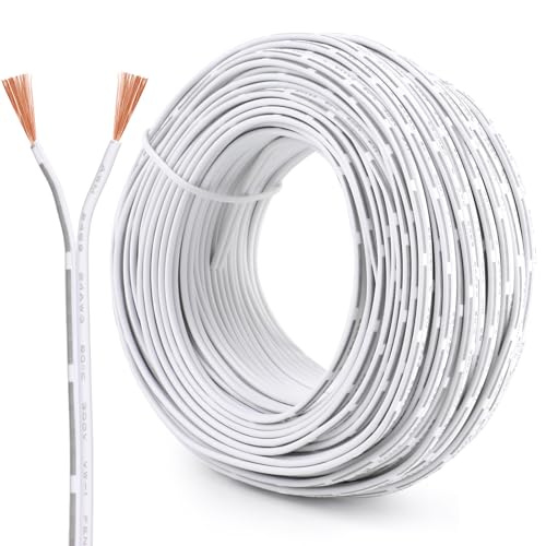 Nexlynk 30 metros 24 AWG 2 x 0,20 mm² Cable eléctrico, cobre puro, 2 núcleos, 12 V/24 V/240 V, cable de alimentación flexible y suave, baja impedancia, alta resistencia a altas temperaturas