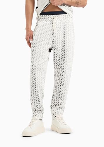 Armani Exchange Men's Cotton French Terry Jogger with All Over Ax Logo Pattern