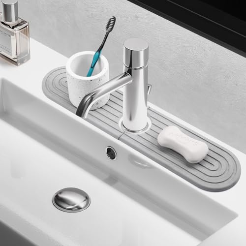 Faucet Mat for Kitchen Sink, BOJDOPIE Diatomaceous Earth Water Absorbing Stone Tray, Kitchen Sink Splash Guard for Kitchen Bathroom Countertop (17.7 x 3.9