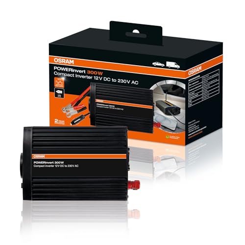 OSRAM POWERinvert Inverter a onda sinusoidale modificato 12V DC 300W, OEINVU300, powerbank, per esigenze energetiche autonome
