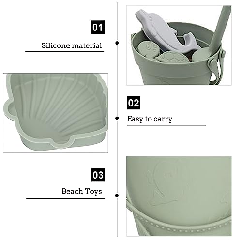 Jouets de sable durables en silicone, seau et pelle 8 pièces de qualité pour bac à sable - 7
