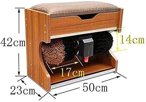 Automatic Shoe Polisher Machine, Household Electric Shoe Brush with Storage Box & Shoe Bench, 1400 RPM Shoe Shiner for Home & Public Use