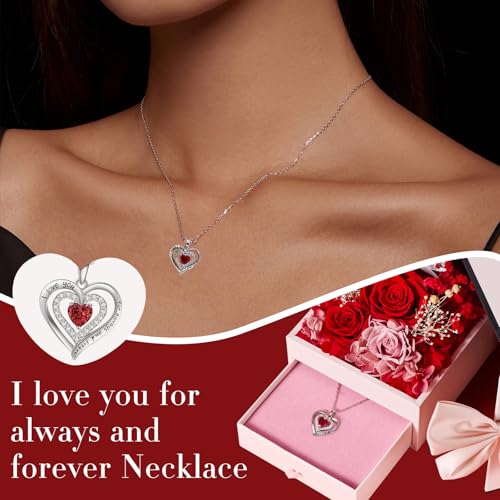 Eeuwige Roos Geschenk voor Vrouwen | met Hartvormige Halsketting voor Dames | Infinity Roos en Mosbeer Cadeaudoos voor Mama, Vrouw, Vriendin, Oma | Voor Verjaardag, Kerst, Valentijnsdag, Moederdag - Afbeelding 6