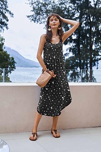 Image of Ekouaer Women's Sleeveless Nightgown Long Nightgowns for Women Full Slip Soft Nightshirt Wide Strap Sleepwear Lounge Dresses