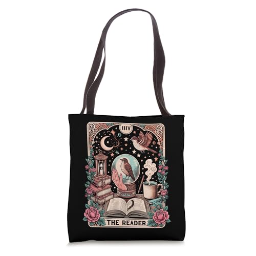 The Reader Tarot Card Funny Bird Lover Book Reader Bookworm Tote Bag