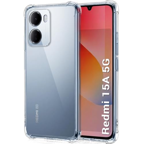 Image of TheGiftKart Transparent Crystal Clear Back Cover Case for Mi Redmi 15A 5G | Shockproof Soft TPU Case | Cushioned Edges for Ultimate Protection Back Cover Case for Redmi 15A 5G (TPU, Transparent)