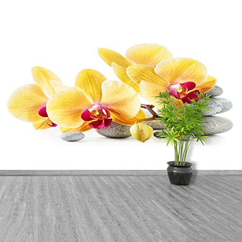 Papier Peint Camouflage Orchidée Jaune 208x146cm Grand Format - 6