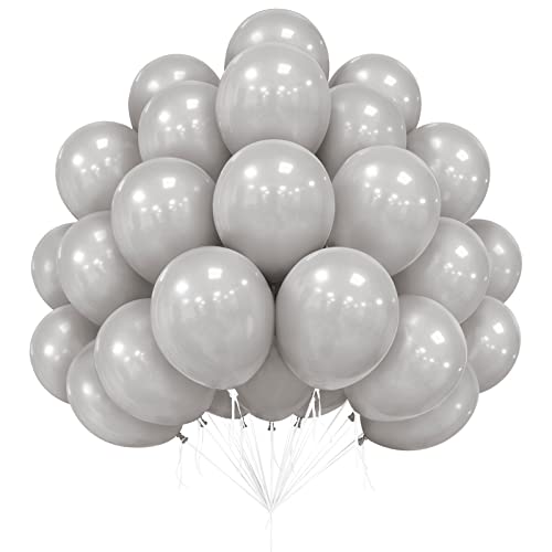 Ballons Gris Mat 12 Pouces - 50 Pièces Pour Fête Prénatale, Mariage, Saint Valentin, Décorations D'anniversaire