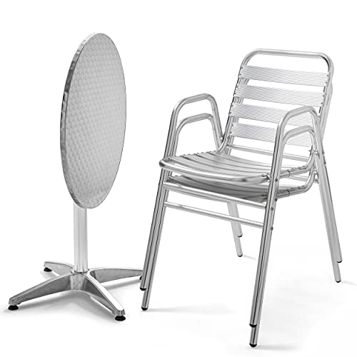 Boutique jardín – mesa redonda de jardín (aluminio, 2 plazas