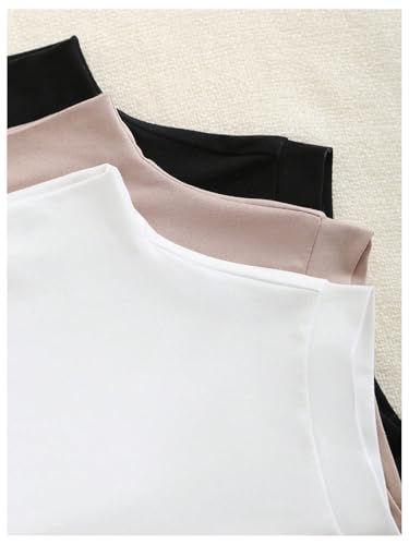SweatyRocks Women's 3 Pack Tank Tops Mock Neck Fitted Sleeveless Summer Tops4