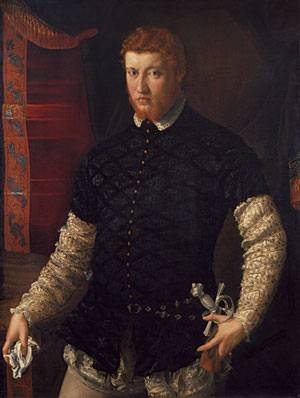 Peinture à l'huile portrait de homme reproduction Francesco Salviati 12x16