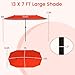Tangkula 13 FT Large Patio Umbrella, Outdoor Double-Sided Table Market Umbrella w/Crank Handle, 12 Heavy-Duty Ribs, Sun-Protective Rectangular Twin Parasol for Garden Deck Lawn Poolside (Orange)