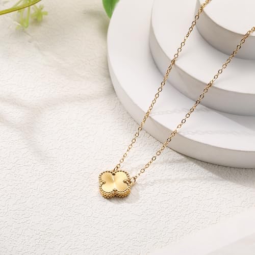 Clover Pendant Necklace for Women 18K Gold Plated Four Leaf Clover Necklaces Lucky Simple Jewelry Gifts for Women - Image 4