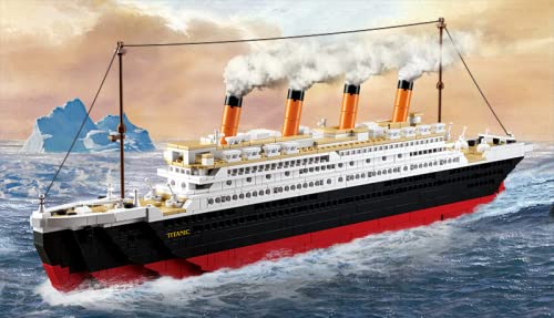 Sluban Klemmbausteine Sluban SL95337, grote bouwset (1012 delen) [M38-B0577], speelset, klembouwstenen, scheepvaart, met speelfiguur, titanic, meerkleurig