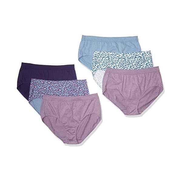 JUST-MY-SIZE-Womens-Plus-Size-Cool-Comfort-Ultra-Soft-Brief-6-Pack Just My Size Women's Plus Size Cool Comfort Ultra Soft Brief 6-Pack, Assorted, 10