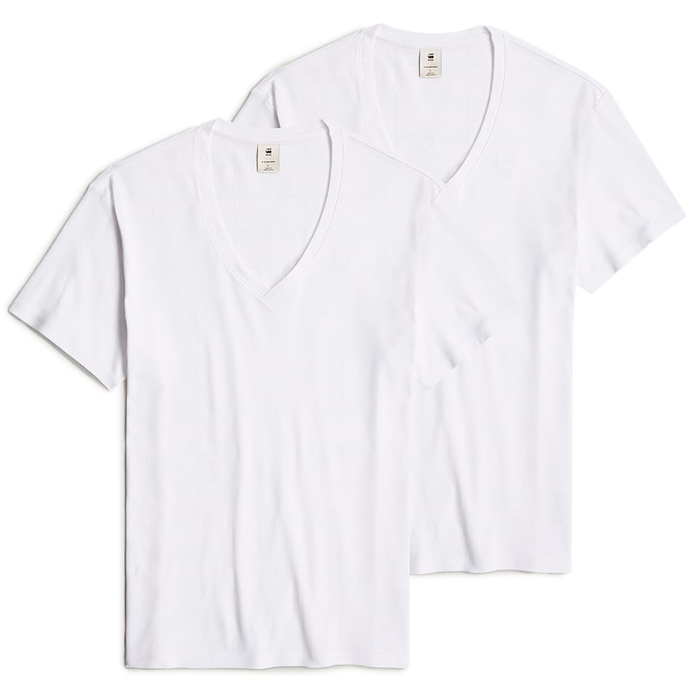 G-Star Raw Men's Basic T-Shirt Double Pack White Size small