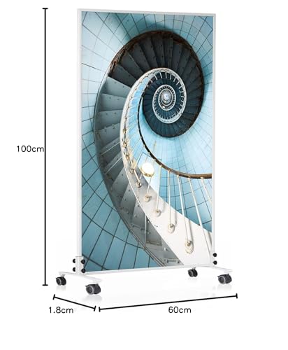Könighaus Bild Infrarotheizung Standgerät - 600 Watt - Energiesparend = wärmt innerhalb von 2 Minuten - mit Standfüßen & Thermostat - mobile Standheizung - Echter Hingucker mit Motiv: Spindeltreppe