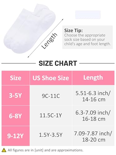 Cooraby 12 Pairs Boys Girls No Show Heel Grip Low Cut Socks Athletic Mesh Running Socks2