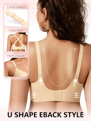 Image of COCOMARTS Jelly Bras for Women No Underwire Scalloped Push Up Wireless Bralettes Seamless Soft Comfort Everyday Tshirt Bra