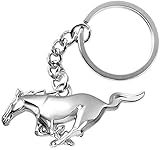 ESMPRO for Ford Mustang 3D Pony Chrome Metal Key Chain Car Logo Keychain Keyfob Keyring