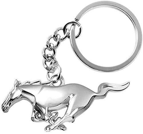 For Ford Mustang 3D Pony Chrome Metal Key Chain Car Logo Keychain Keyfob keyring