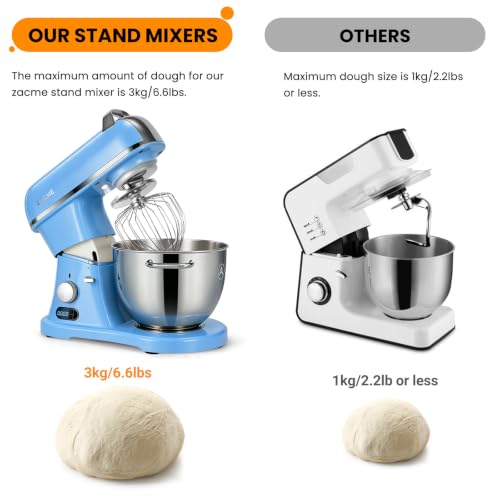 Image of ZACME 8.4QT Commercial Stand Mixer 800W with Aluminum Die Casting Meets the Standard of NSF /ANSI 8-2023, Mixers Kitchen Electric Stand Mixer with Stainless Steel 8L Bowl, Dough Hook, Whisk and Beater