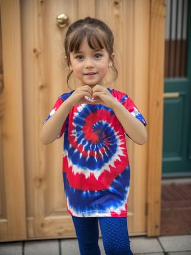 Kids 4th of July 3D Tie Dye Style T-Shirt Boys Girls Patriotic American Flag Clothes Firecracker Tops 4-10 Years4