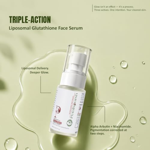Image of Triple-Action Face Serum with Niacinamide, Alpha Arbutin & Liposomal Glutathione | Brightening, Oil Control, Dark Spots, Pigmentation & Under Eye Darkness Care | Face Serum for Glowing Skin | 30ml