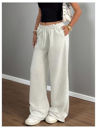 SOLY HUX Girl's Casual Sweatpants Elastic Low Rise Wide Leg Baggy Long Pants3